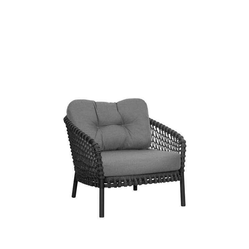 Cane-line OCEAN LARGE Loungesessel, Soft Rope dark grey/Polster AirTouch grey