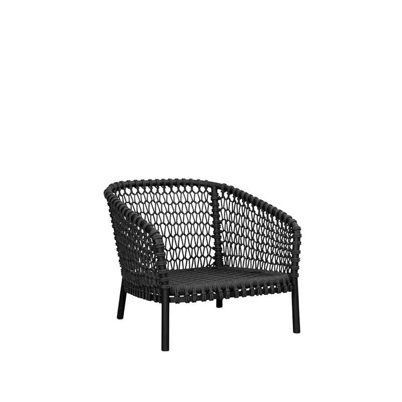 Cane-line OCEAN LARGE Loungesessel, Soft Rope dark grey/Polster AirTouch Grey