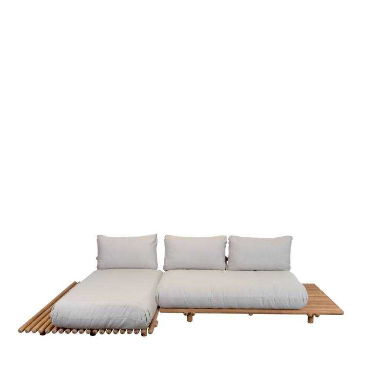 Cane-line STICKS TEAK PLATFORM Sofa mit Chaiselongue