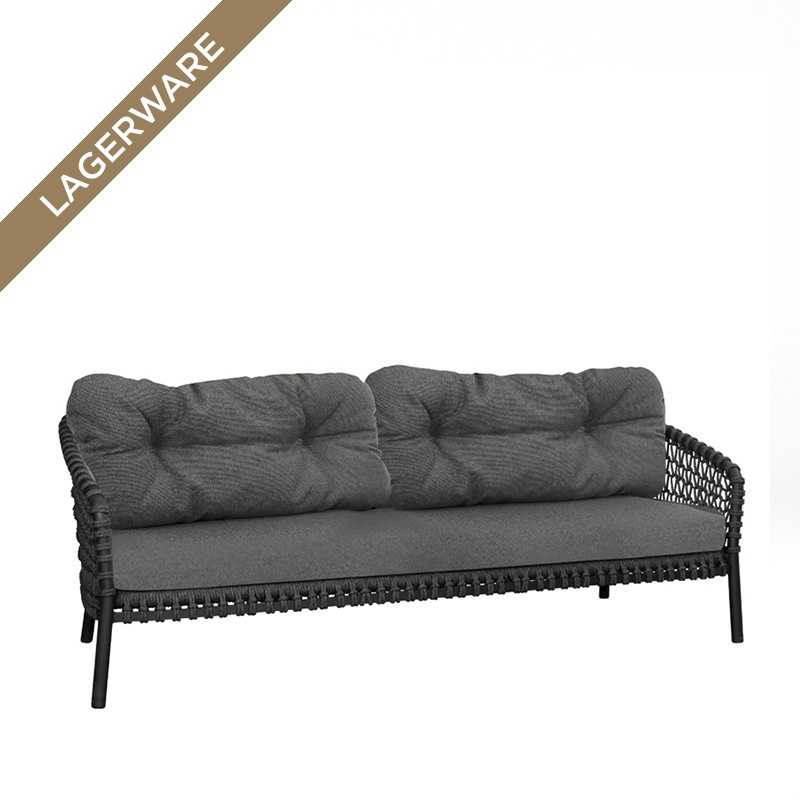 Cane-line OCEAN LARGE Soft Rope 3-Sitzer-Sofa, dark grey